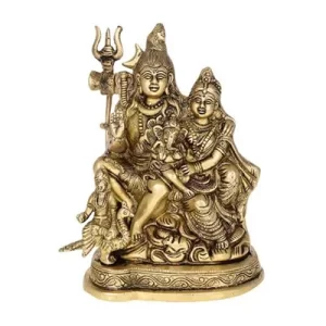 Shiva Parvati Ganesha God Statue